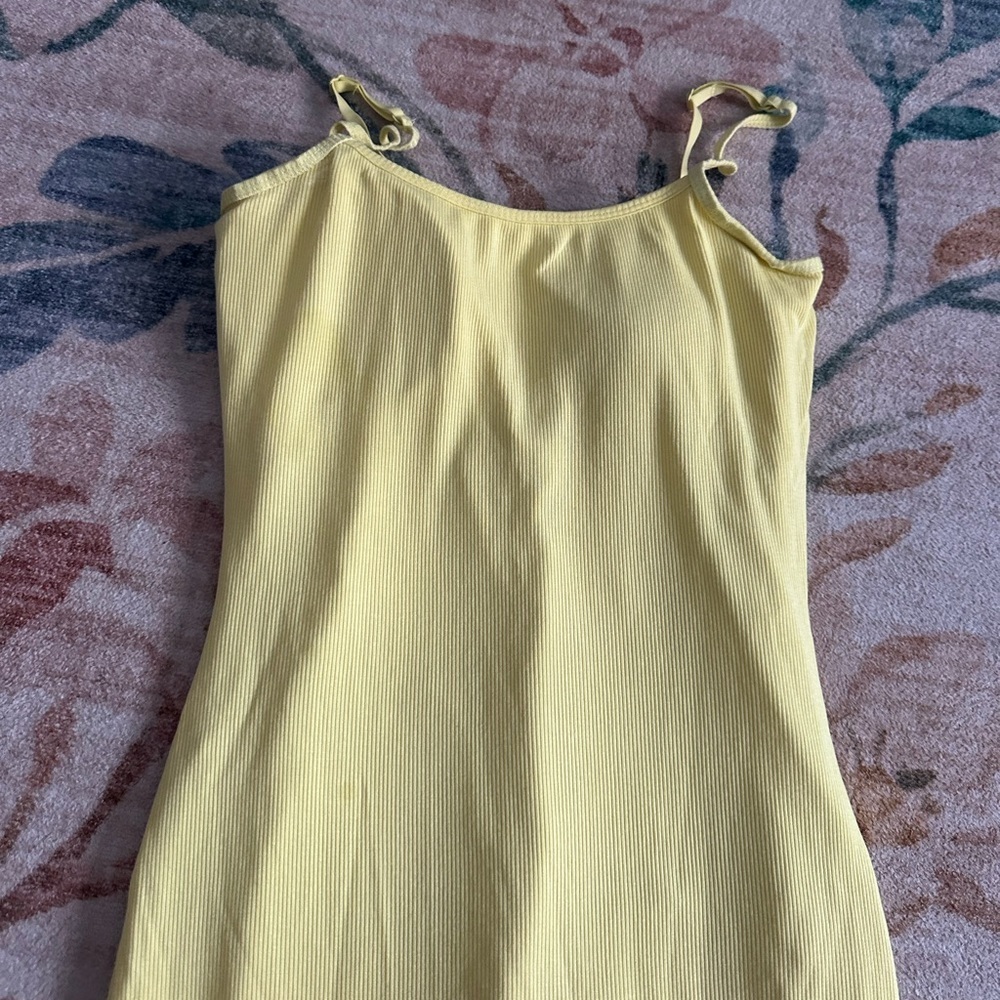 POPILUSH Shapewear Solid Modal Butt Lift Mini Slip Dress In Yellow - Picture 6 of 8